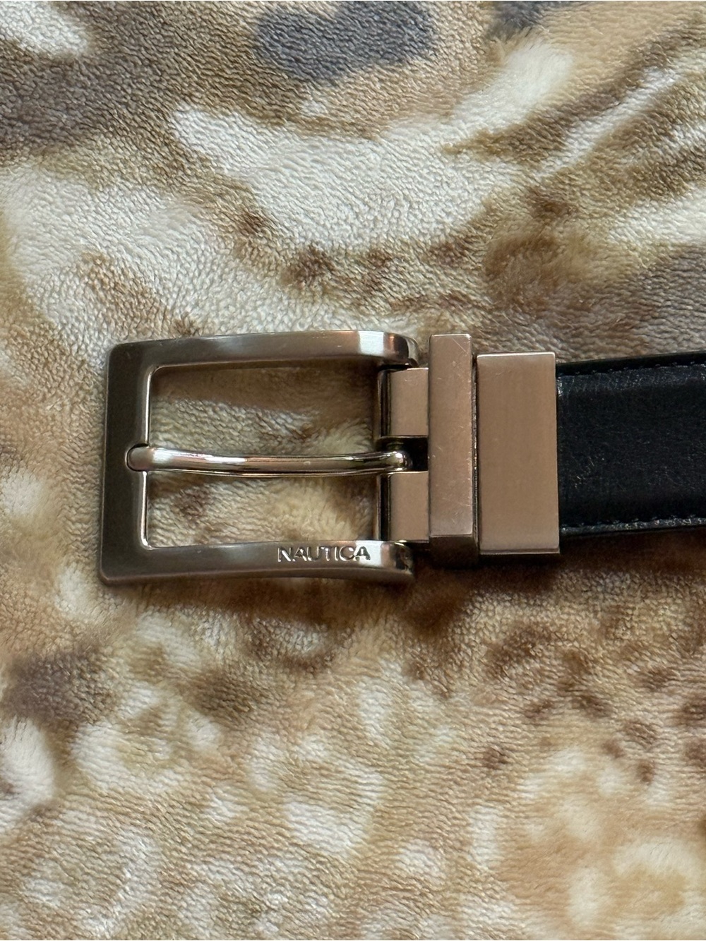 Nautica black leather belt with silver buckle #nautica #leather